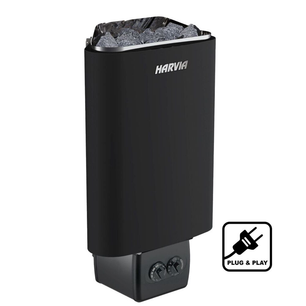 Electric heater Harvia Delta D36 3.6 kW black plug & play
