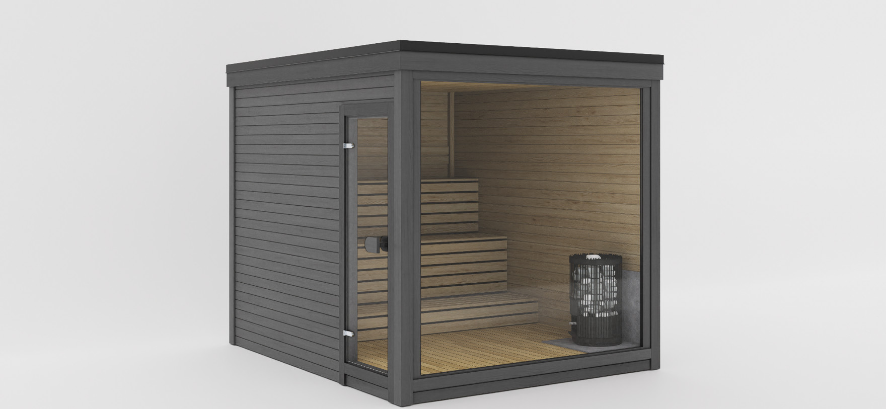 Jonas Grand modular sauna, ready to ship from Celsium's USA warehouse